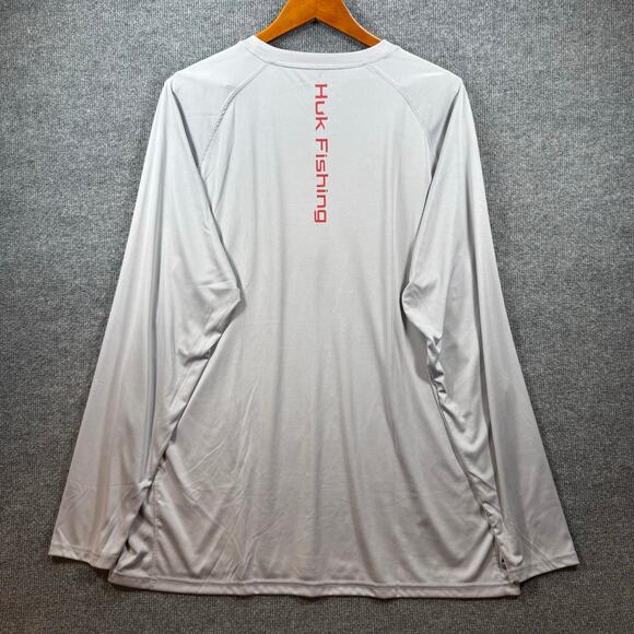 Huk Performance Fabrics Fishing Shirt Men's XXL Gray Logo Graphic Outdoors - Picture 6 of 7